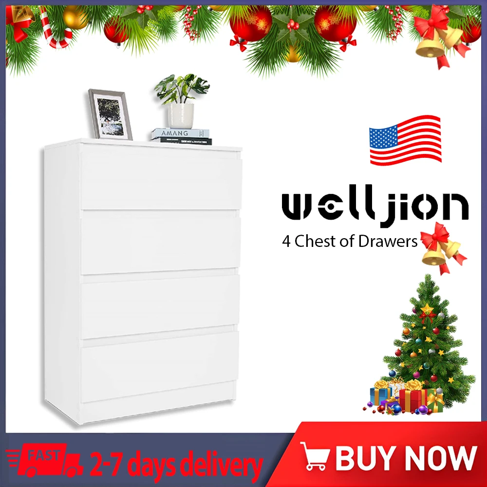 Chest of Drawers with 4 Drawers Matt White Height 96 cm Width 70 cm Depth 40 cm Cabinet for Living Room Office Bedroom