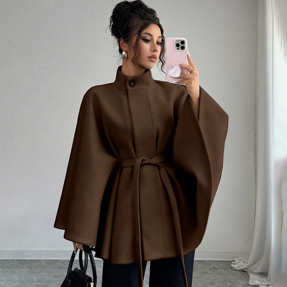 Odzież damska europejska i amerykańska 2025 Zima Nowy styl Modny płaszcz wełniany