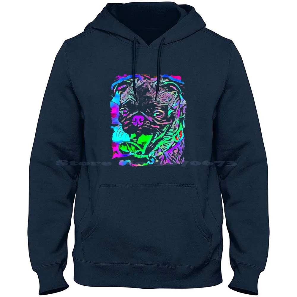 Art Blue Pink Purple Green Pug 100% Pure Cotton Hoodie Tshirt Nin Captain Nin Pretty Hate Machine Nine Inch Nails Womens Color