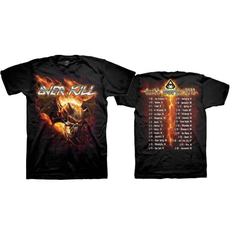 OVERKILL cd lgo BAT SKULL OF FIRE 2013 TOUR SHIRT SM New OOP feel over
