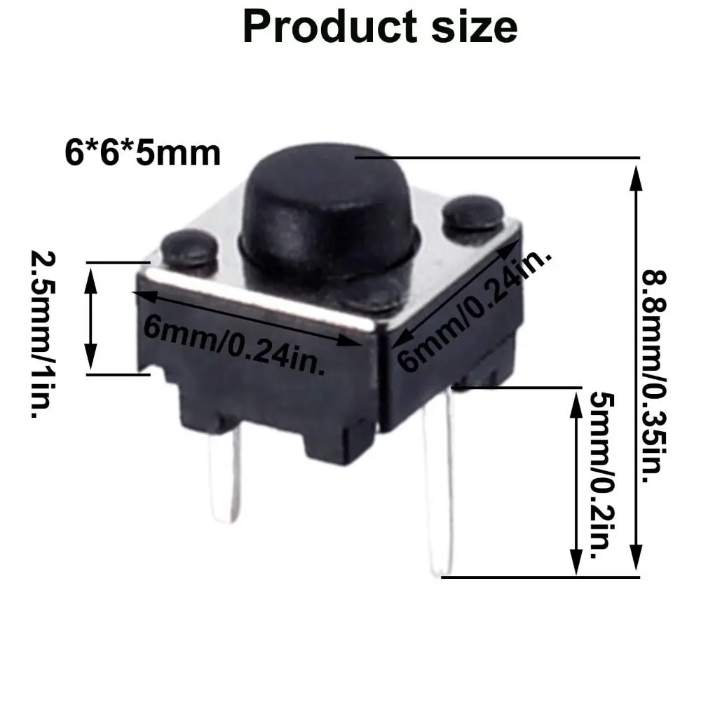 ชุดสวิตช์กดแบบสัมผัสขนาด 6*6 มม. จำนวน 200 ชิ้น แบบสากล พร้อมสายยาว 4 ฟุต ชุดสวิตช์กดแบบกดติดปล่อยดับ ปุ่มกดสัมผัสแบบผสม PCB สวิตช์ไมโครสำหรับของเล่น