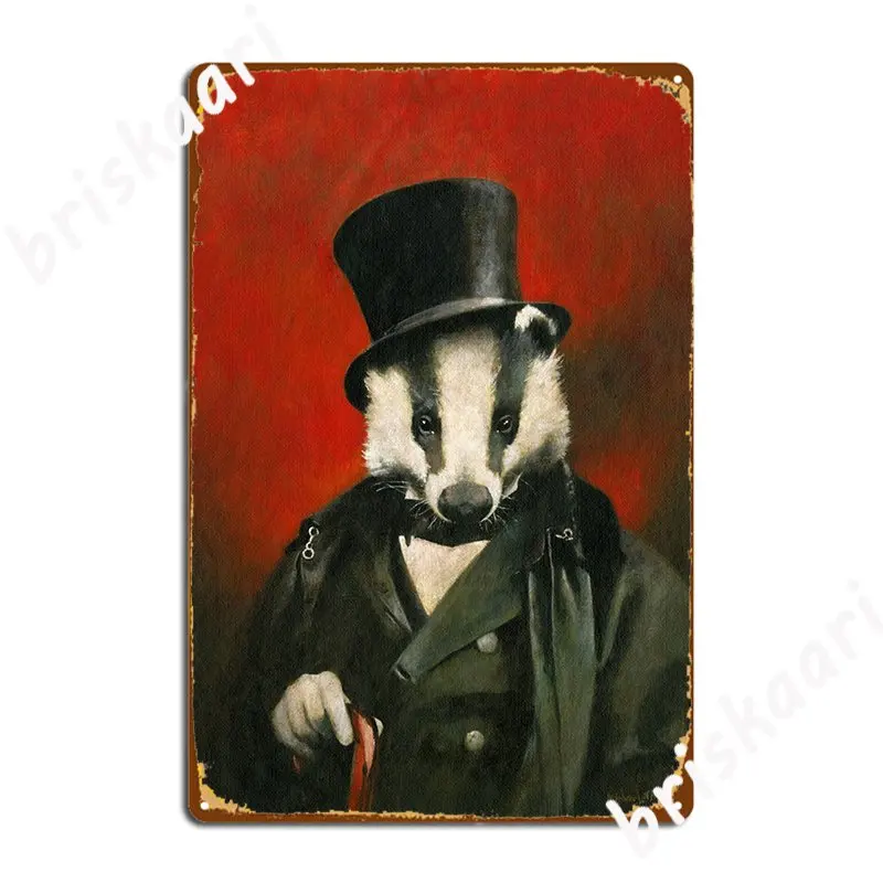 Victorian Mr Badger Metal Sign Cinema Kitchen Pub Garage Create Painting Décor Tin Sign Posters