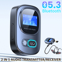 Bluetooth 5.3 Receiver 2 In 1 Transmitter Led Display Aux Bluetooth Car Adapter Wireless Audio Transmitter for TV Speakers