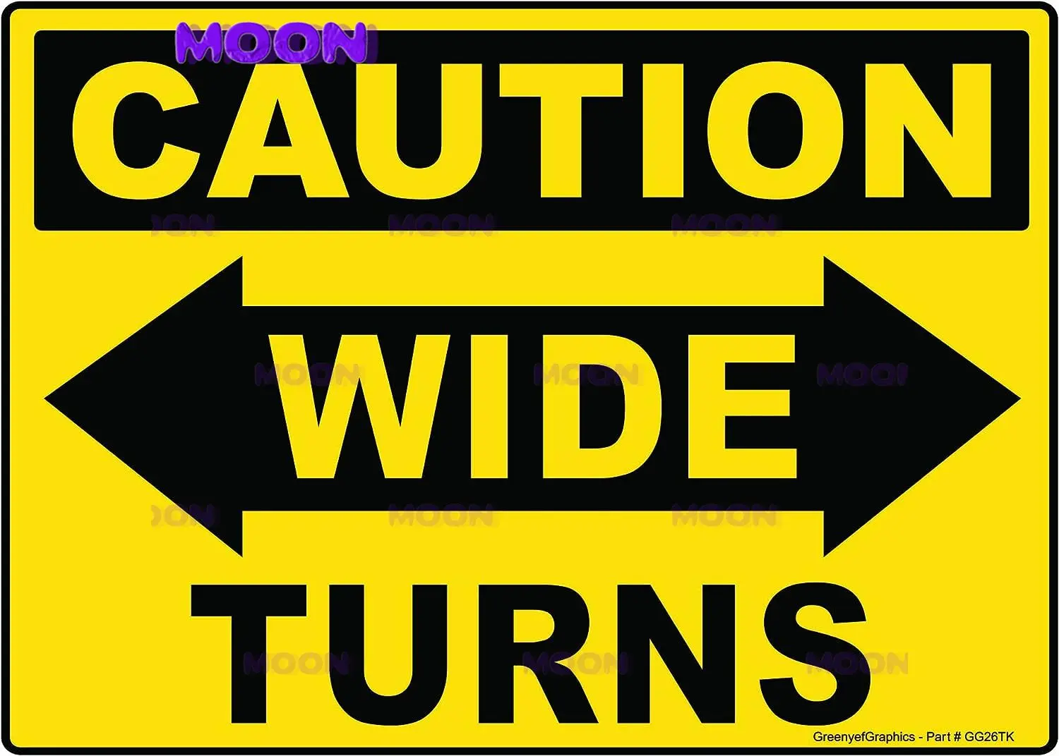 

Виниловая наклейка с логотипом Caution Wide Turns, наклейка на грузовик — маркировка для автобусов, топливных баков, сухих грузовиков и прицепов с охлаждением