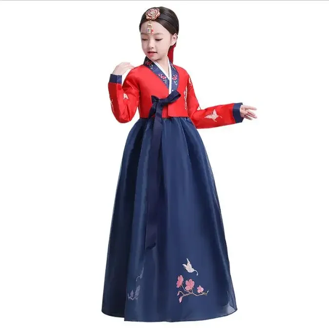 

Новая традиционная корейская одежда ханбок для девочек, народные платья меньшинств, древняя Корея, детское праздничное платье ханбок для танцев