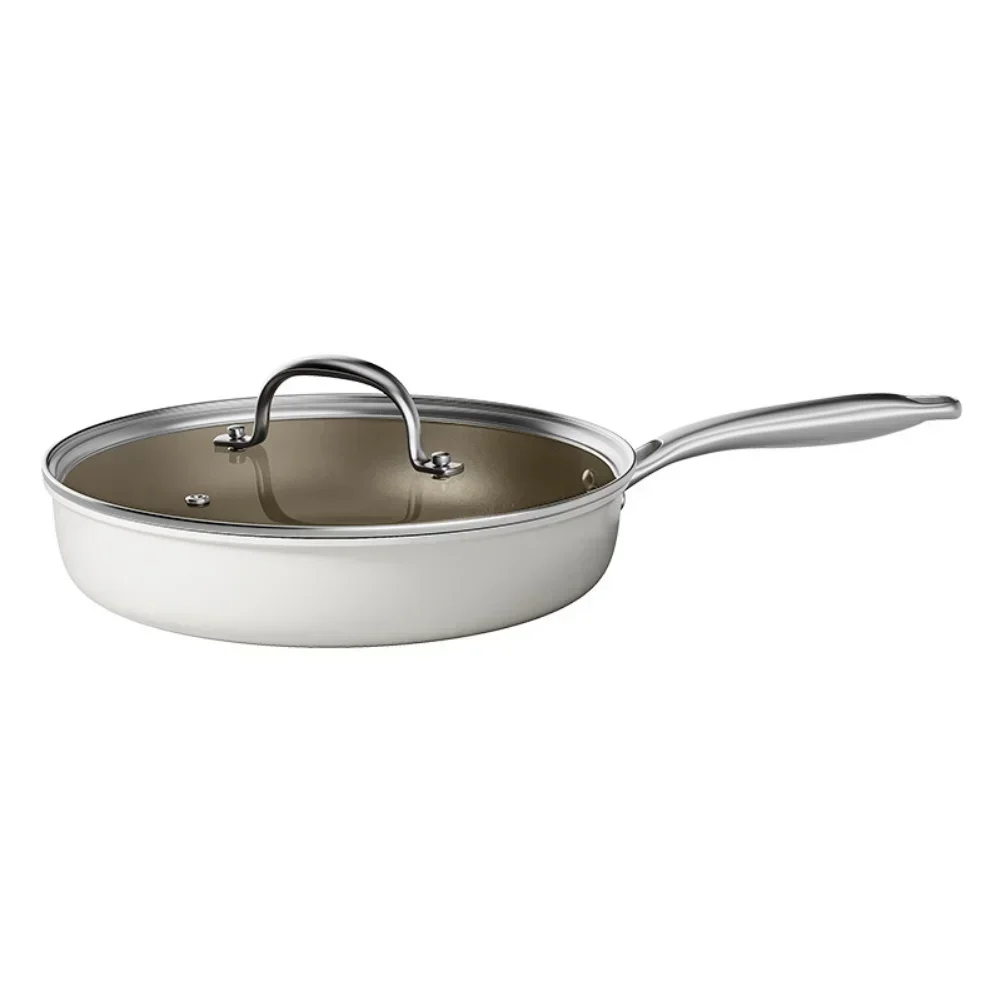 

1pcs Stainless Steel Frying 24cm Pans Frying Pans, Non Fryings Pan, Flat Pan For Frying Steak Ti Pot Kitchen Tools Cookware