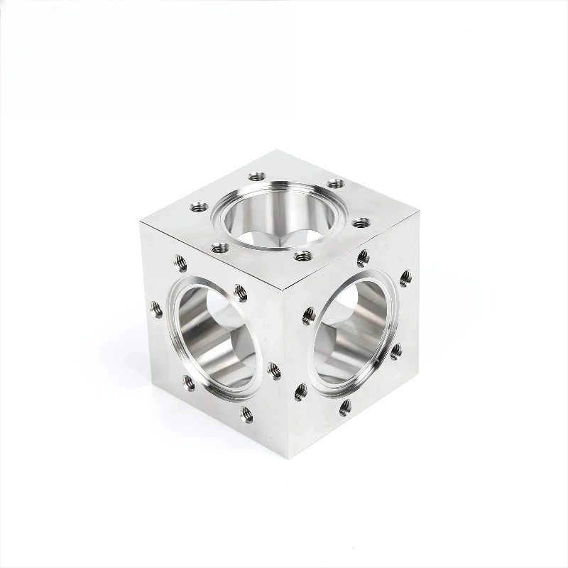 Ultra High Vacuum CF Cube Chamber CF35/CF50/CF63 Stainless Steel 304 CF 6-Way Cube In stock ConFlat flanges vacuum fitting