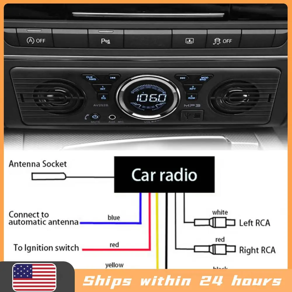 

Автомобильный MP3-плеер с 2,4-дюймовым дисплеем, MP3-ресивер для автомобиля с поддержкой TF, MINI USB, AUX-интерфейса, автоаксессуары