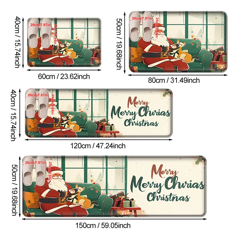 Merry Christmas Bathroom Mat party Decoration Hallway Entrance Doormat Washable Kitchen Rugs for Living Room Bedroom Home Decor