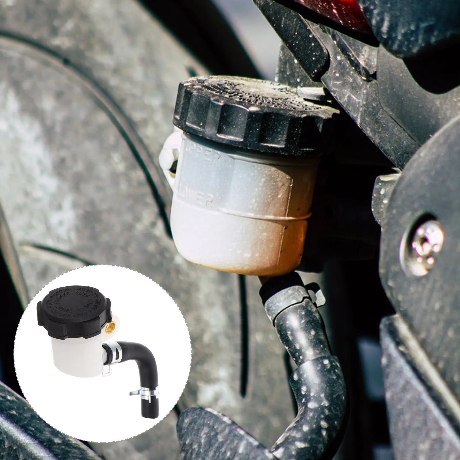 

Motorcycle Rear Brake Fluid Reservoir Oil Cup Modified Brake Pump Tank Fluid Reservoir for Off Road Bikes Leak Resistant