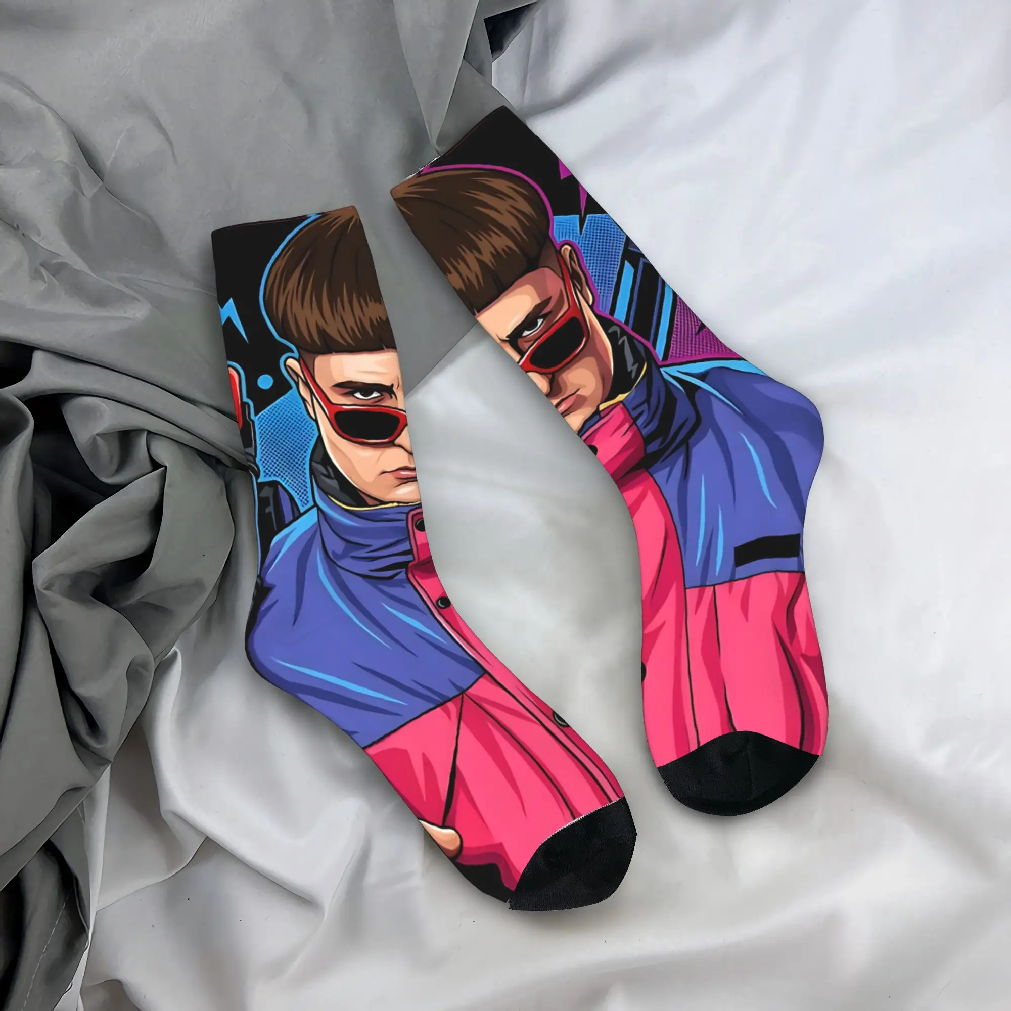 Funny Oliver Tree Vector Illustration Football Socks  Polyester Long Socks for Women Men Non-slip