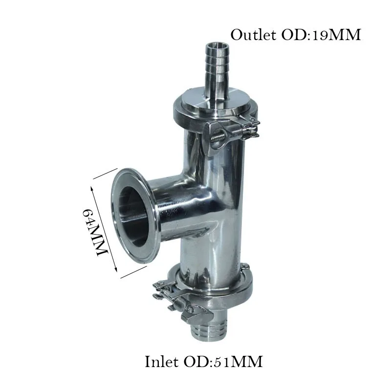 

Filling Machine Three-way Assembly Fluid Liquid Check Valve Valve Assembly Single Pipe 51mm Stainless Steel