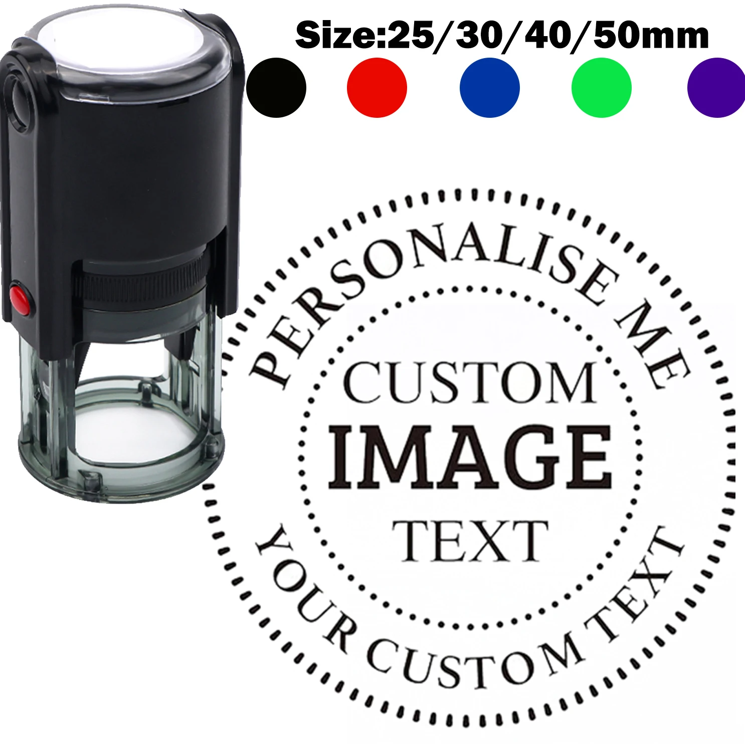 Anpassbarer Selbstfärbender Stempel 25/30/40/50mm Logo Personalisierter Druckstempel DIY Visitenkarten Hochzeitseinladungen