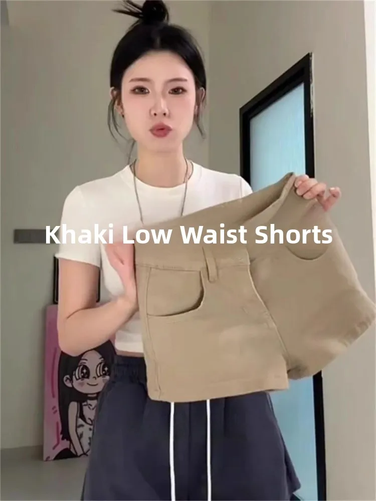 

High Waist Denim Shorts Women's Tight Fit Elastic Hip Enhancing Shorts Summer Washed Processed Straight Leg Jeans Shorts