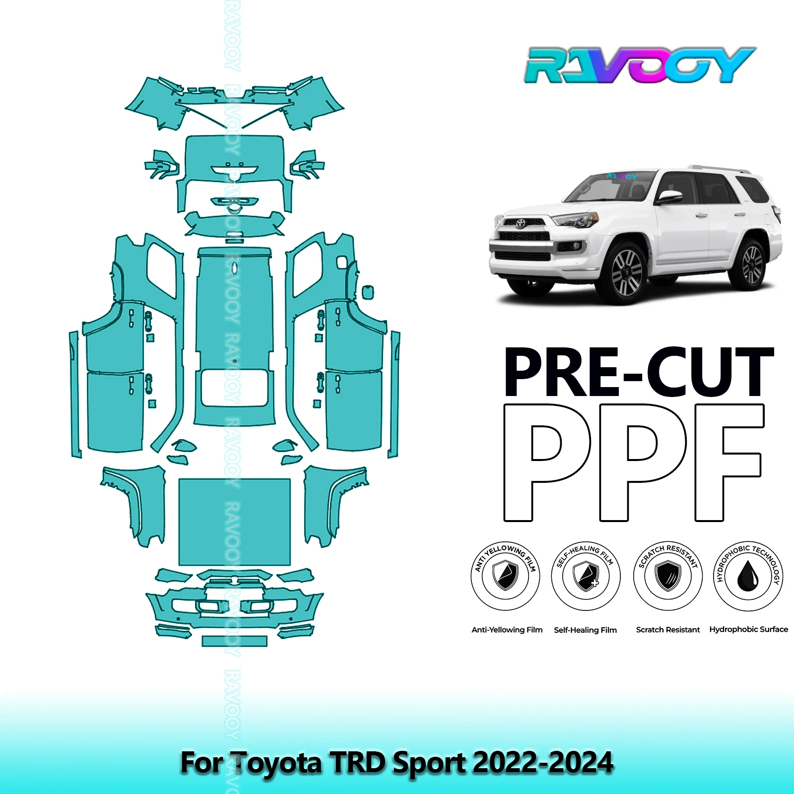 

Car Precut PPF Paint Protection Film Full Vehicle For Toyota TRD Sport 2022-2024