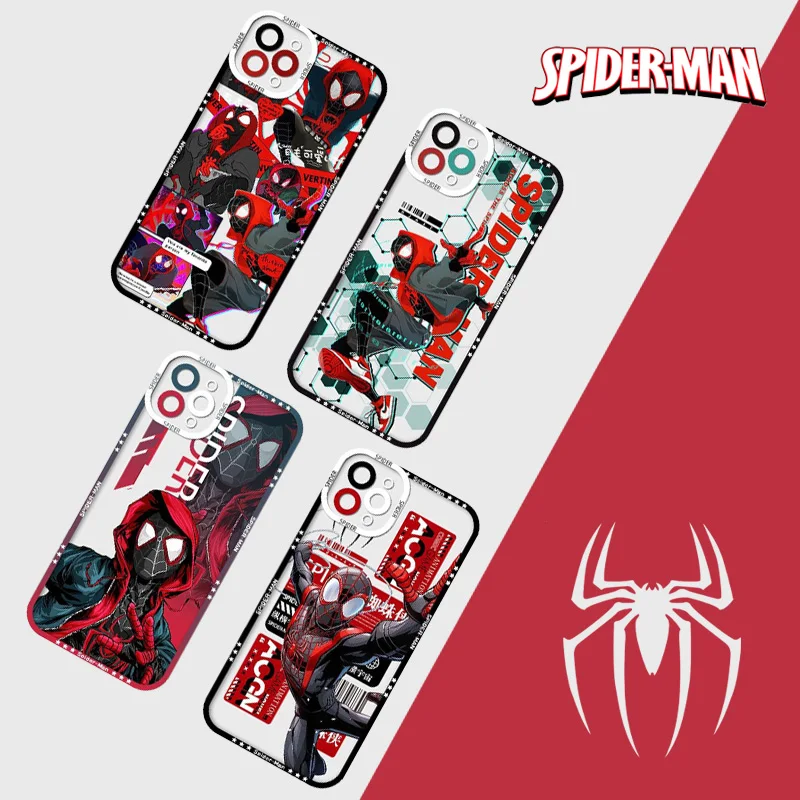 Spider Man Cool Pattern Clear Protector Phone Case for IPhone 17E 12 11 13 ProMax 17 16 15 14 Pro Max Air Transparent Back Cover