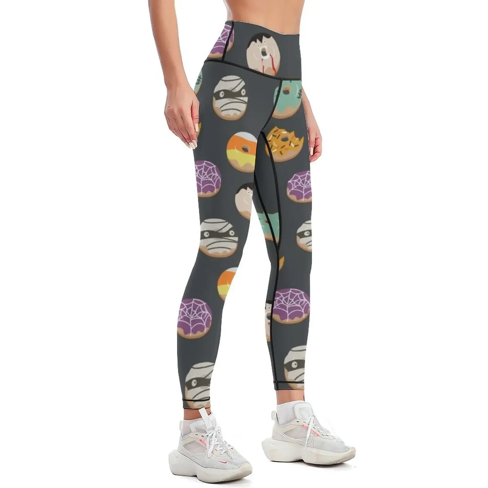 Spooky Bash Halloween Donut Print Leggings Women's trousers Women sportwear Fitness's gym clothes Womens Leggings