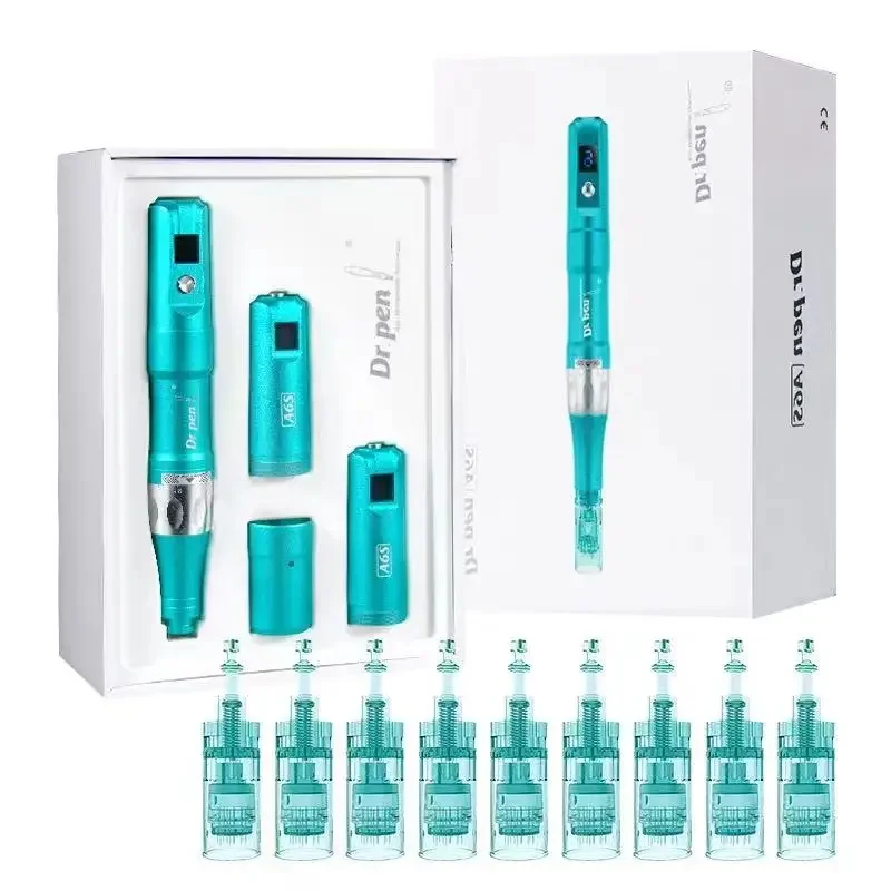 Dr Pen-pluma de microagujas Ultima A6S, herramienta de belleza para el cuidado de la piel, inalámbrica y eléctrica, con cartuchos de 32 piezas