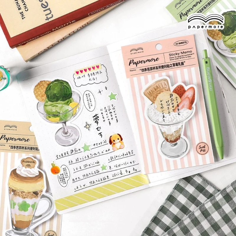 Notizblock Büro Schulbedarf Parfait Cup Serie Speziell geformter Stil Student Notizen Nachricht Geschenk Kawaii Briefpapier Schön