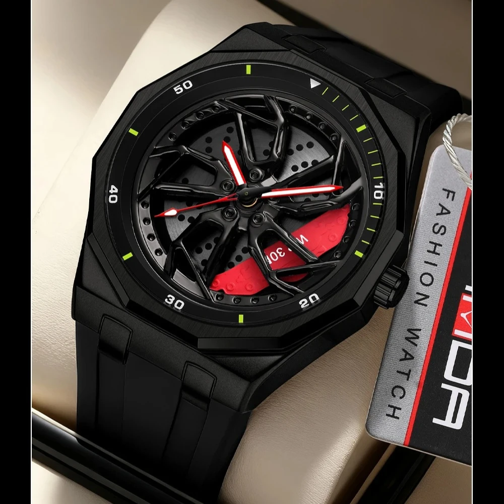 SANDA 1163 Men'S Quartz Watch With Rotating Wheel Dial Fashion Sports Waterproof Luminous Student Watches Wristwatch Cool Casual