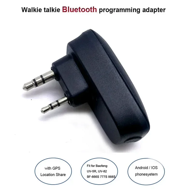 

Walkie Talkie Wireless Bluetooth Programming Adapter Connector for Baofeng Radio UV-5R BF-777S/888S for Apple Android Smartphone