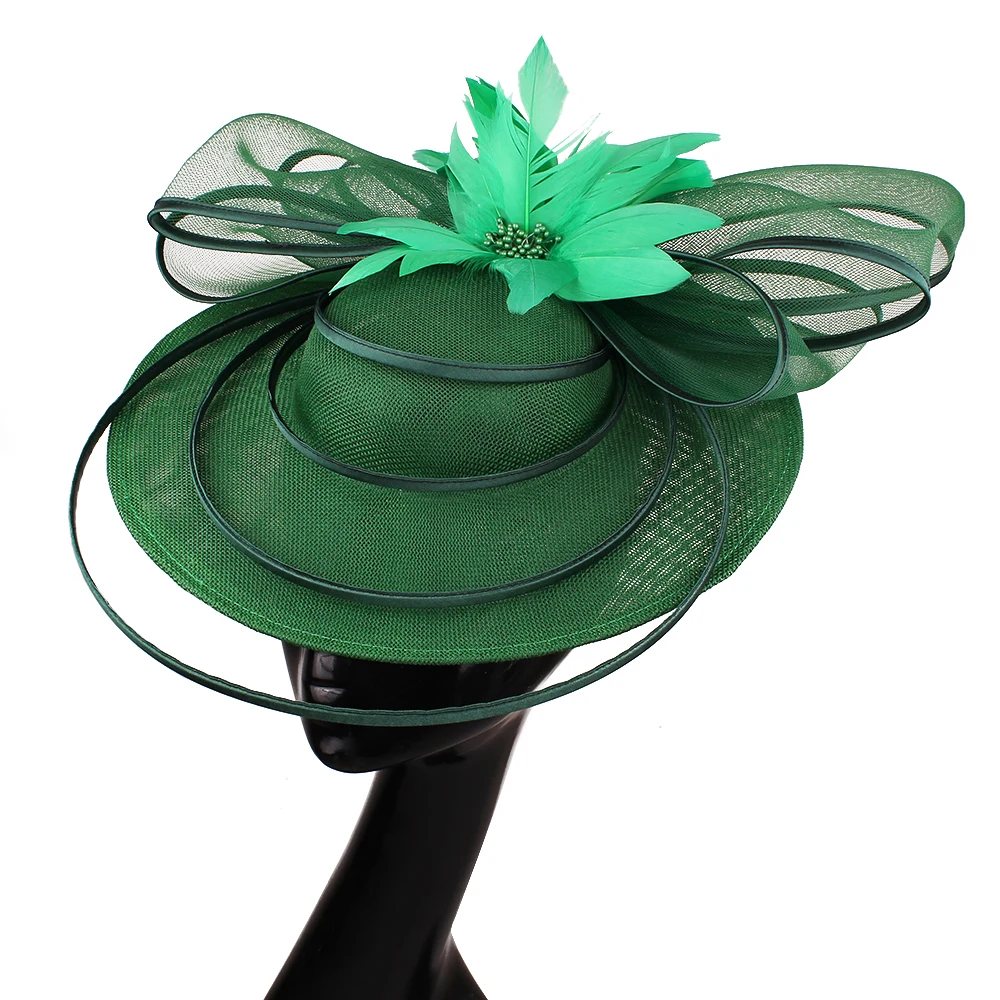 

Elegant Purple Cocktail Fascinators Big Hat for Women Wedding Headwear Chapeau Caps Female Hair Accessories Fashionable Ladies