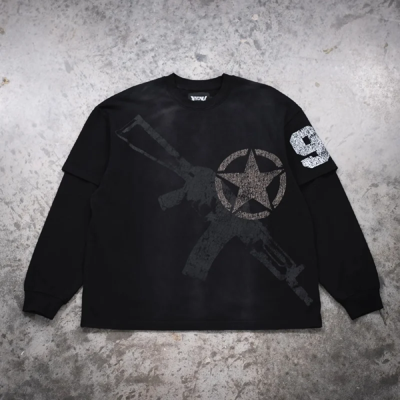 

Мужские футболки с длинными рукавами с забавным и персонализированным рисунком пистолета, лето 2021, повседневный спортивный топ в стиле хип-хоп, рок