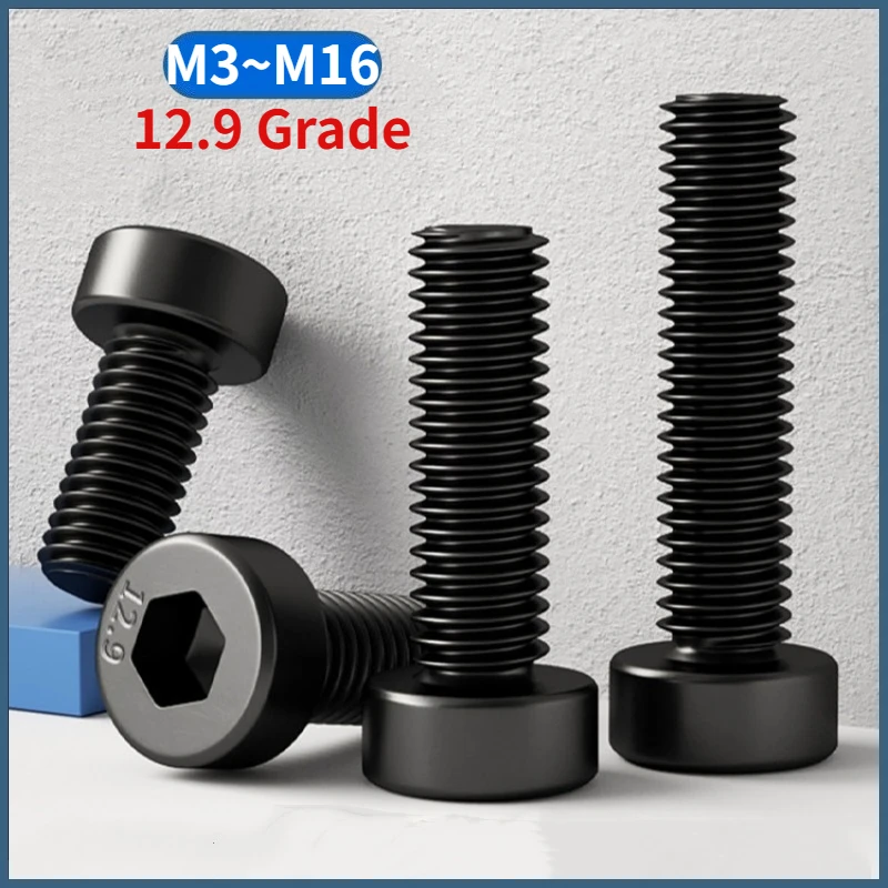 Beicai M3 M4 M5 M6 M8 M10 M12 M14 M16 Black Grade 12.9 Carbon Steel Hex Hexagon Socket Thin Low Short Profile Allen Cap Screw