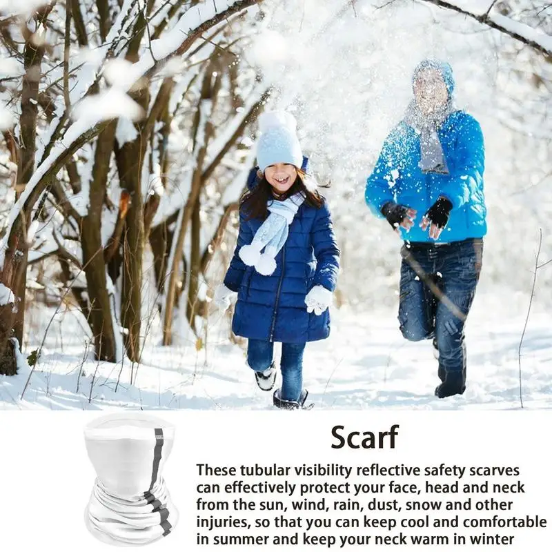 Reflective Neck Warmer Variety Color Reflective Strip Scarf Safety Face Windproof Seamless Face Cover For