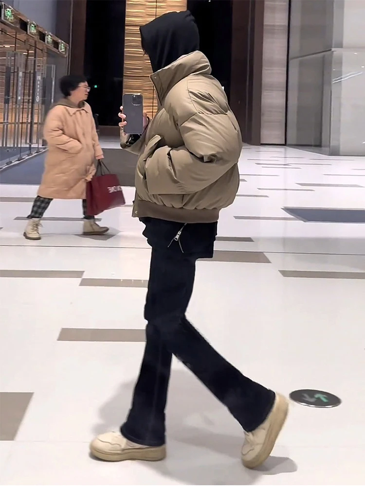 

Pure Bla Extended Length Straight Leg Jeans for Taller Men Fce Lined Men's Denim Pants Autumn Winter American High Stree...