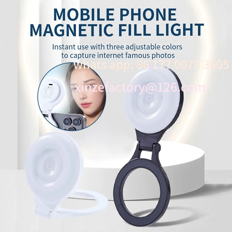 

Customizable Magnetic Led Selfie Fill Light Mini Portable with USB for Magsafe phone Video Light