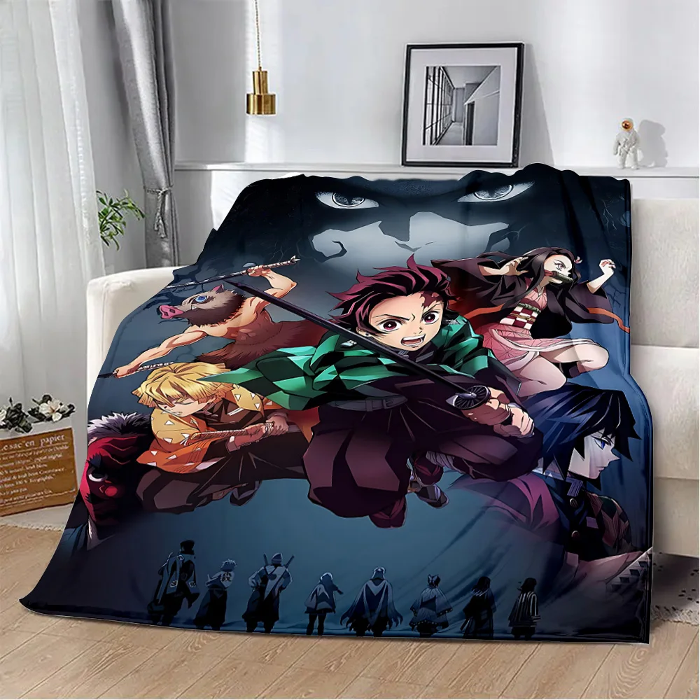 Fashion Demon Slayer 3d Printing Blanket Picnic Blankets Warm Blanket Soft and Comfortable Blanket Home Travel Birthday Gifts