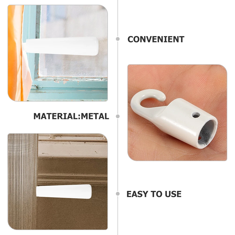 

Curtain Hooks H White Metal Rust Resistant Multi Functional Easy Installation Window Decor Hardware Blind W