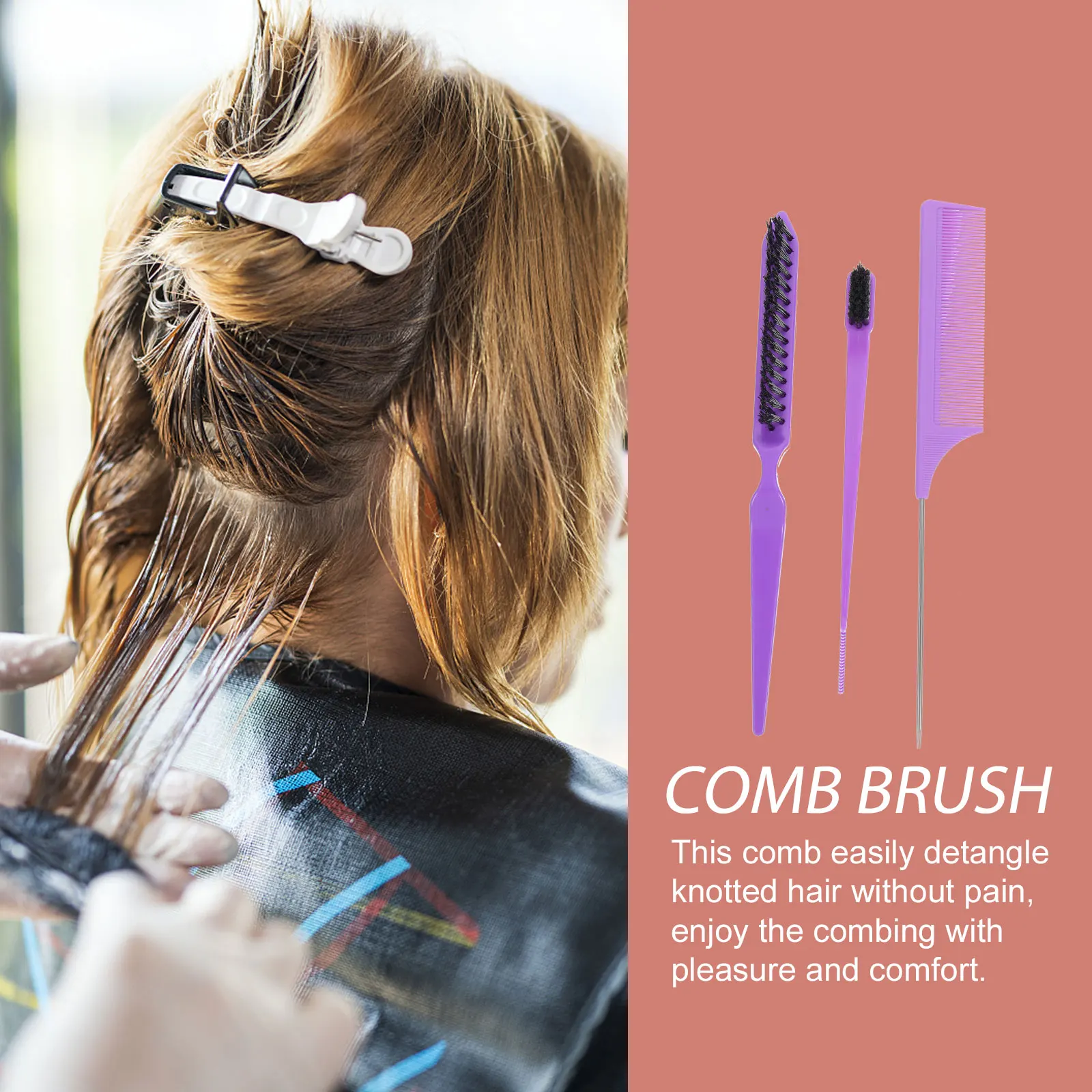 

1 set 1 Set Professional Pin Tail Comb For Hair Styling Detangling Scalp Barber Plastic Hair Comb Men Women Reusable