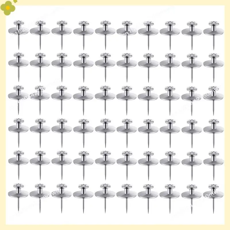 

LDHL 60 упаковок серебряных двуглавых гвоздей для подвешивания картин, гвозди для картин, кнопки для настенных гобелены, настенные булавки для подвешивания Easy Insta