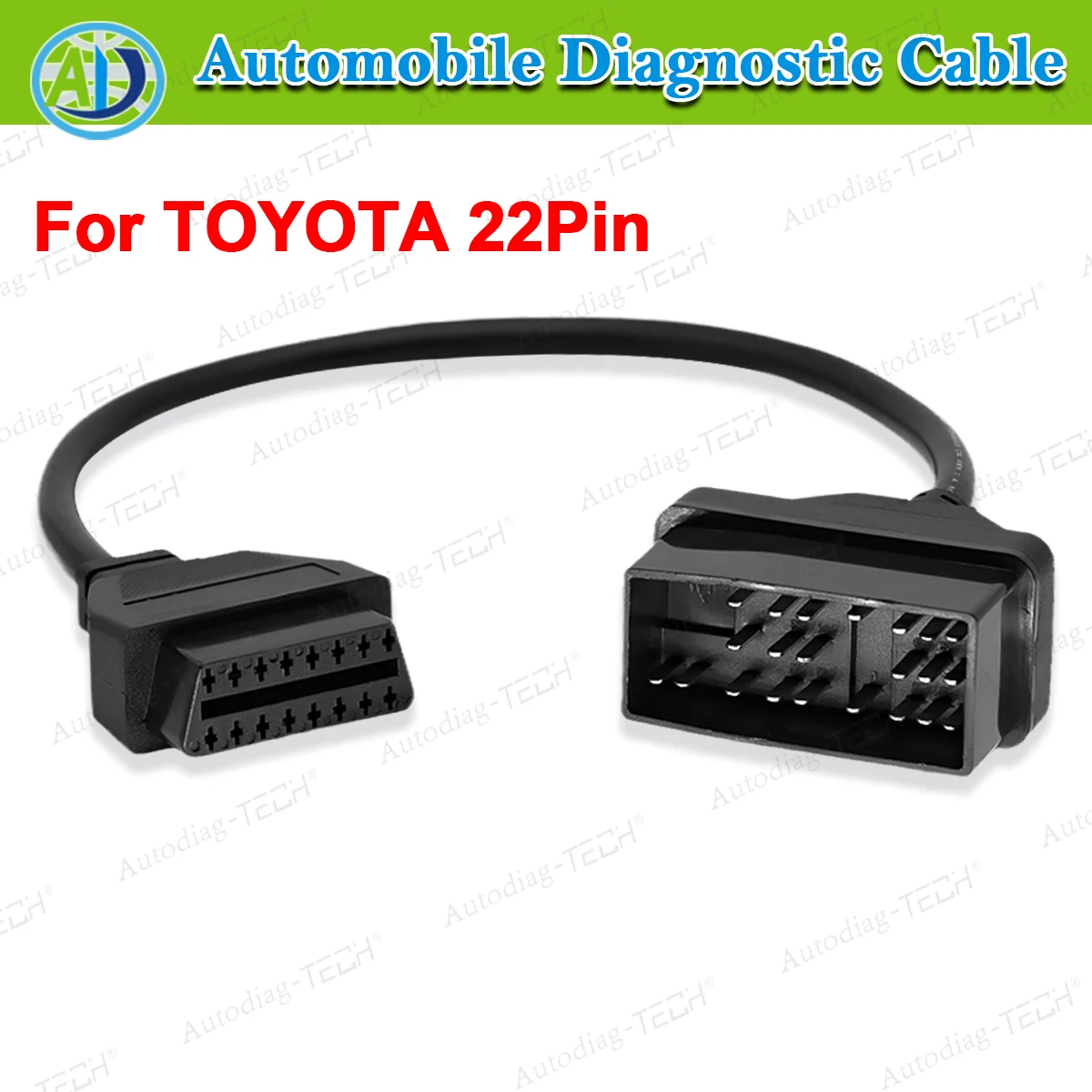 

Для Toyota 22-контактный автомобильный диагностический разъем OBD2, 22-контактный на 16-контактный адаптер для диагностических инструментов сканера OBDII, диагностический кабель OBD