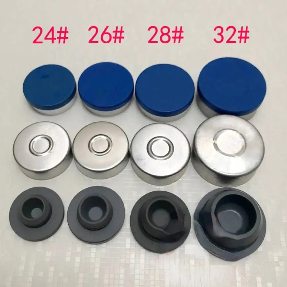 26MM ząb aluminiowa czapka 24 #28mm 32MM duży kaliber gumowy stoper plastikowa butelka wody słonej odwróć zamknięcie skóry 100 sztuk — zdjęcie 2