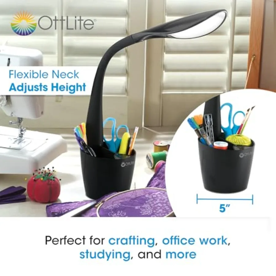 LED Desk Space Organizer Lamp - 4 Brightness Levels, Additional Storage, Great for Workstation, Offices, Dorms