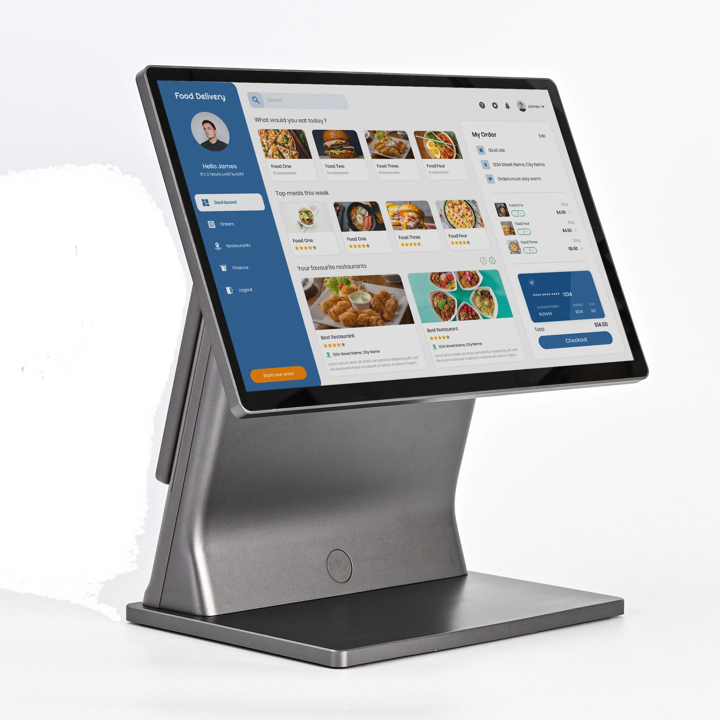 hit productUltra-Thin 15.6 Inch Metal POS System Terminal I3 I5 CPU All-in-One Touch Restaurant Store Checkout & Order Machine