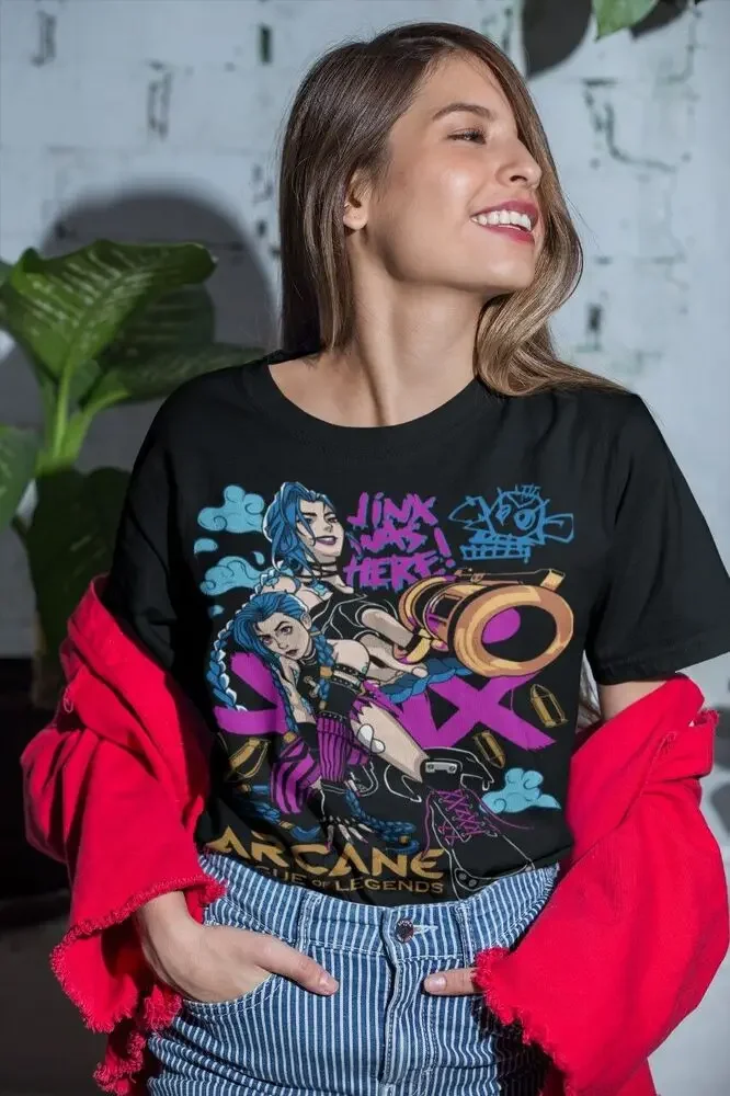 Jinx Arcane T-Shirt Japanese Anime Cartoon Jinx Arcane Graphic T-Shirt All Size  Graphic T Shirts  Oversized T Shirt  Fashion