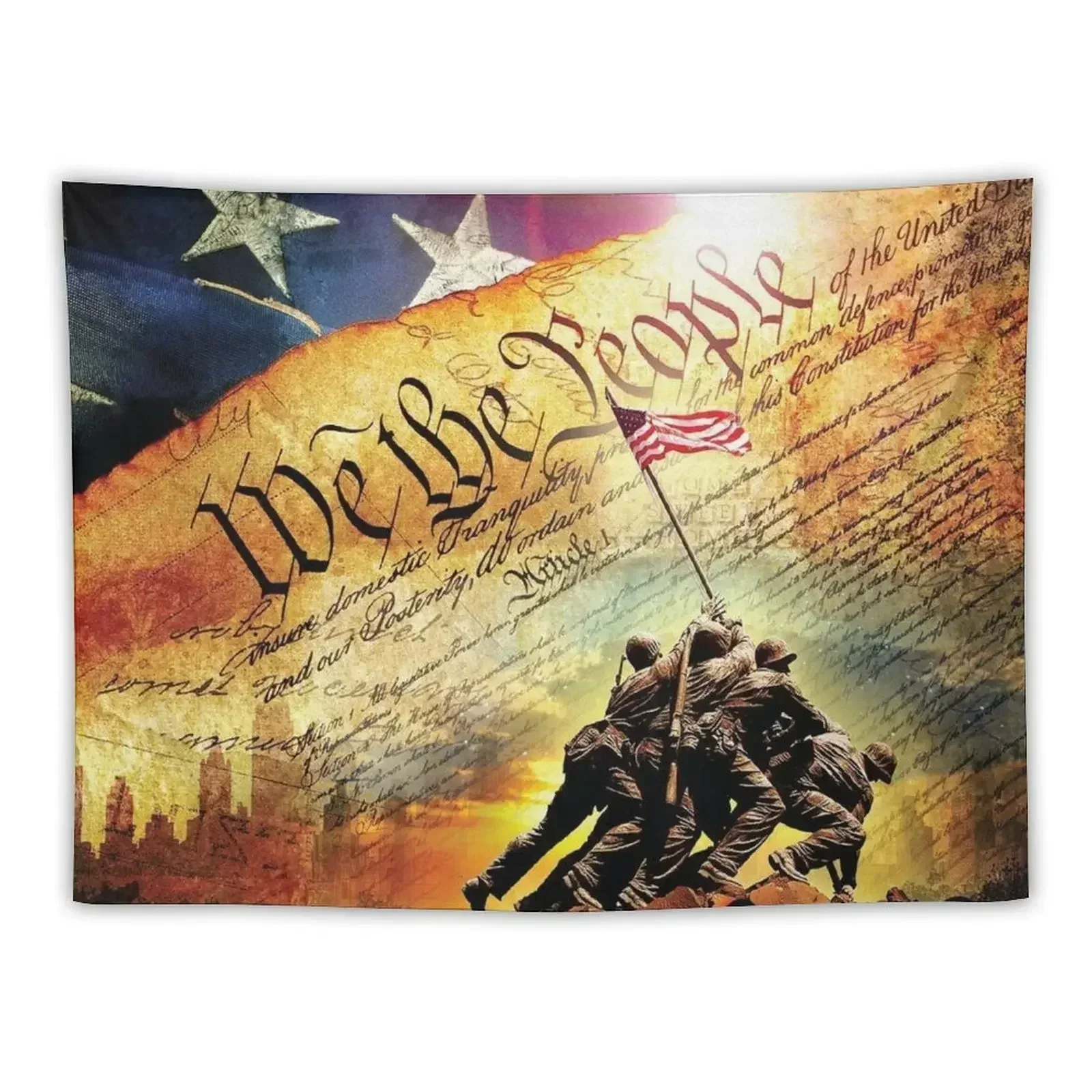 

Iwo Jima, We The People, US Flag Tapestry Room Decor For Girls Home Decorations Aesthetic Wall Carpet Tapestry