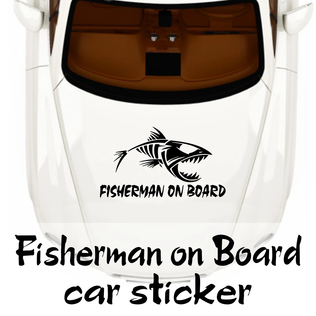 Fisherman on Board Skillet Fishing Car Sticker Automobiles Motorcycles Exterior Accessories Vinyl Decals