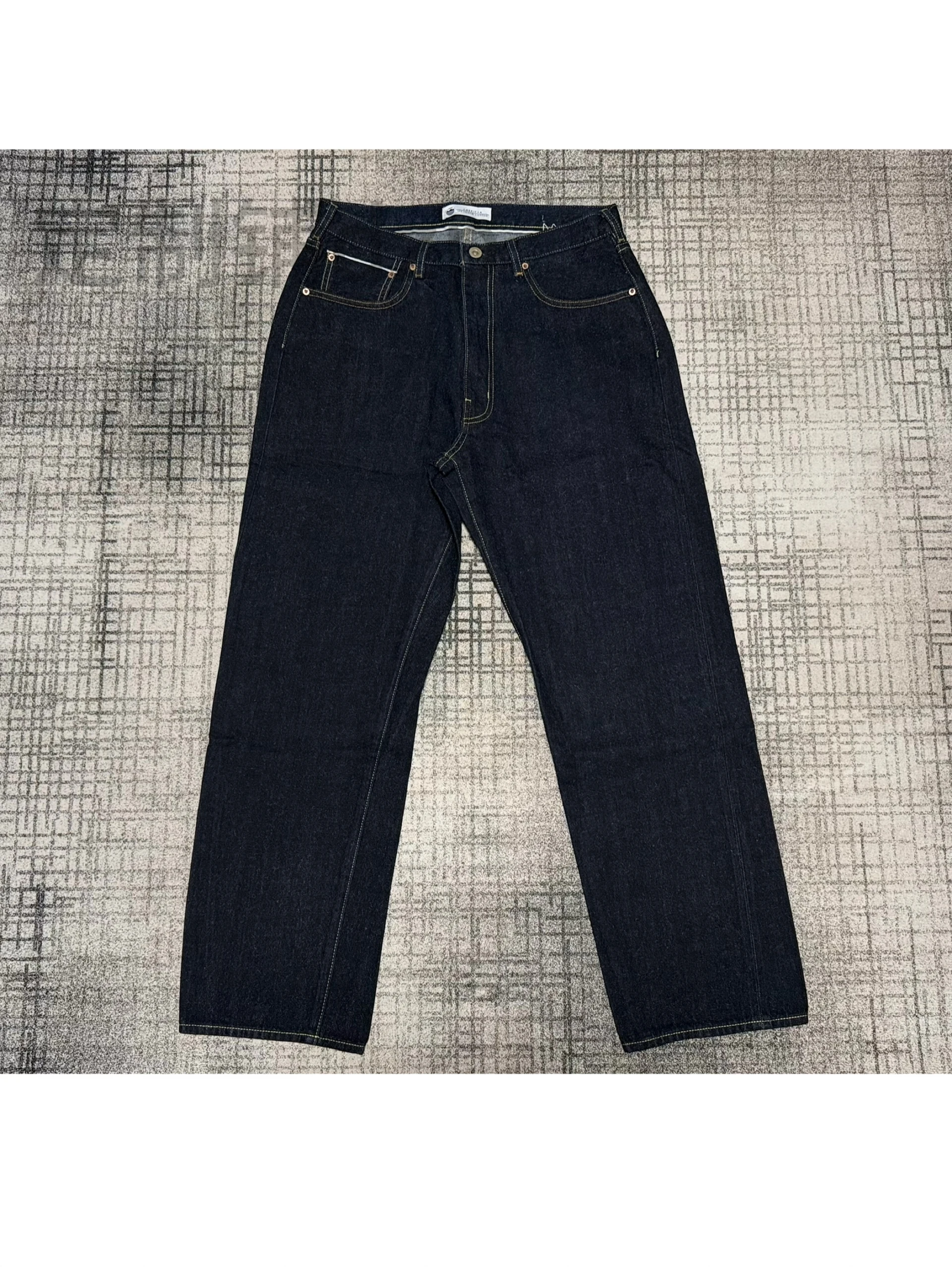 

Джинсы Madn Wu Wenlu: повседневные, модные, прямые, свободные, однотонные, длинные, молодежные, трендовые, хлопковые, прямого кроя