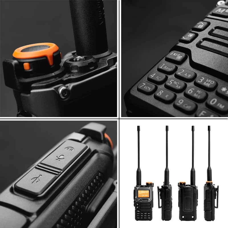 Quansheng UV-K6 Walkie Talkie 5W UV-K58 UV-K5(8) Two Way Radio 50-600MHz Full Band Receiving Type C Charge Air Band DTMF NOAA