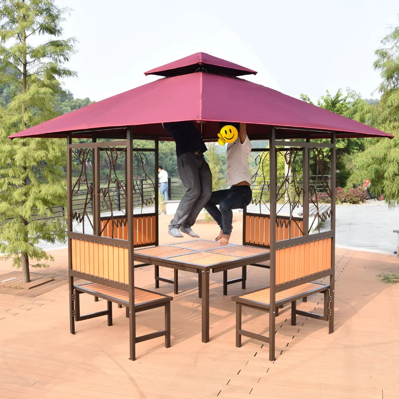 Customizable outdoor pavilion courtyard villa awning farm Internet celebrity tent four-corner pavilion antiseptic wood pavilion
