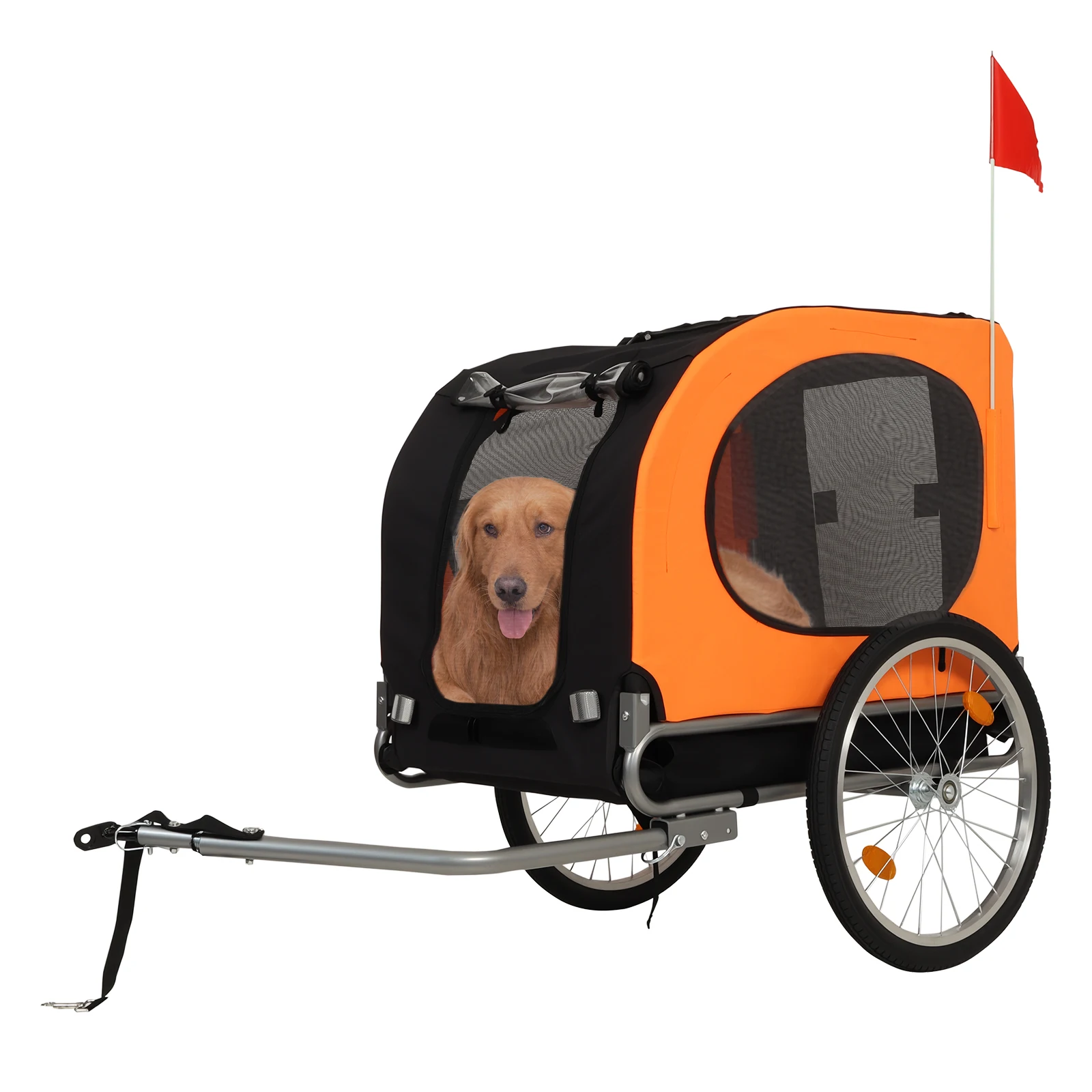Remorque de vélo pliable pour chien 88lbs, chariot de transport robuste pour animaux de compagnie, poussette-remorque étanche à dégagement rapide, coupleur compatible