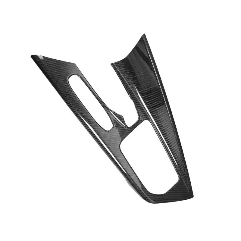 لسيارة شيفروليه كورفيت C8 ألياف الكربون الجافة الحقيقية 2020-2023 ملصق لوحة تروس لوحدة التحكم المركزية الداخلية للديكور