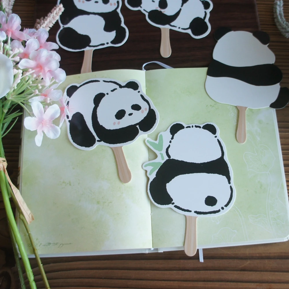 15 pezzi simpatico panda che gioca con mangiare carta di bambù come scrapbooking invito per feste carta regalo messaggio cartolina d'auguri