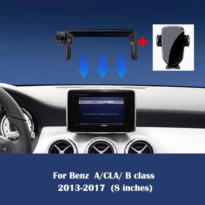 For Mercedes-Benz A-Class GLA CLA 2013 2014 2015-2018 Car Phone Holder 8-inch Screen Car Phone Gravity Stand Car Accessories