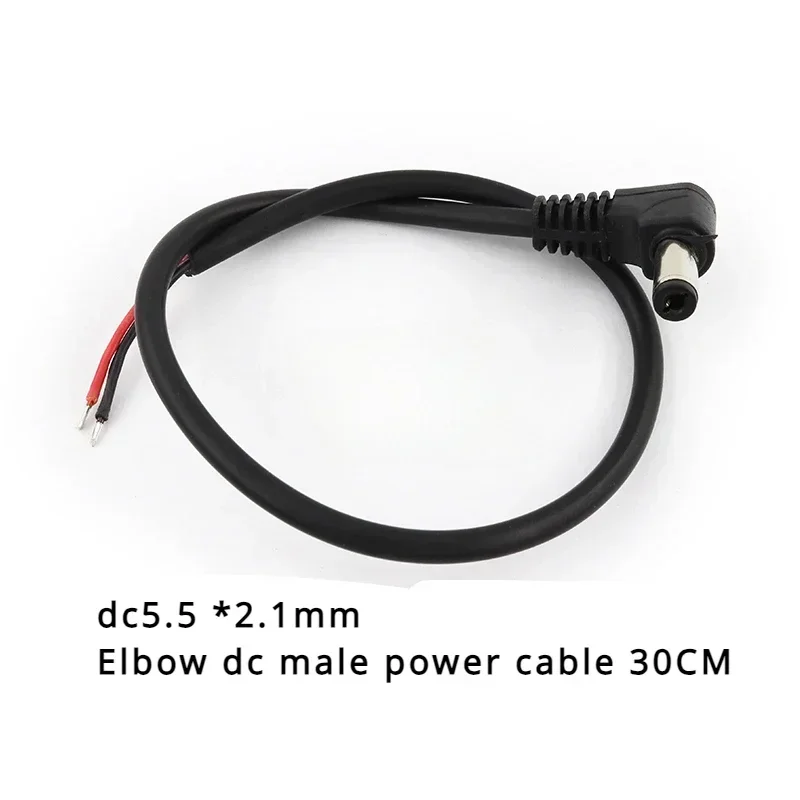 

5.5x2.1mm DC bend 12V Male Female Plug Adapter Power Pigtail Cable Jack for CCTV Camera Connector LED Strip Light Tail Wire